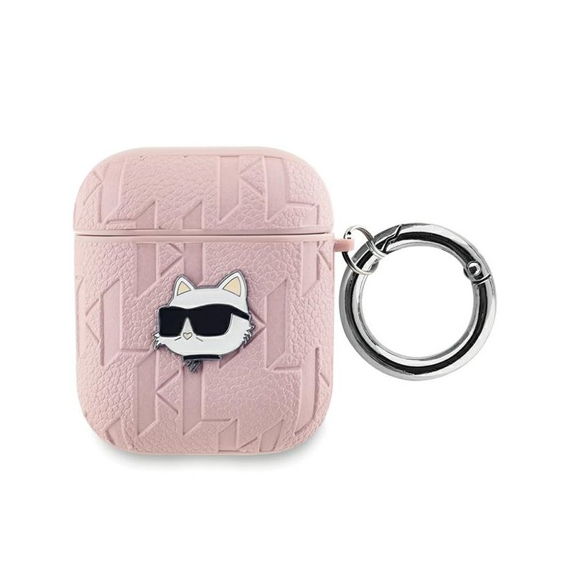 Karl Lagerfeld AirPods 1/2 cover pink Monogram Choupette Head Karl Lagerfeld AirPods 1/2 cover pink Monogram Choupette Head