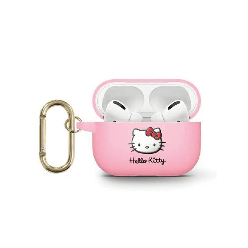 Hello Kitty AirPods 3 Cover Pink Silicone 3D Kitty Head Hello Kitty AirPods 3 Cover Pink Silicone 3D Kitty Head