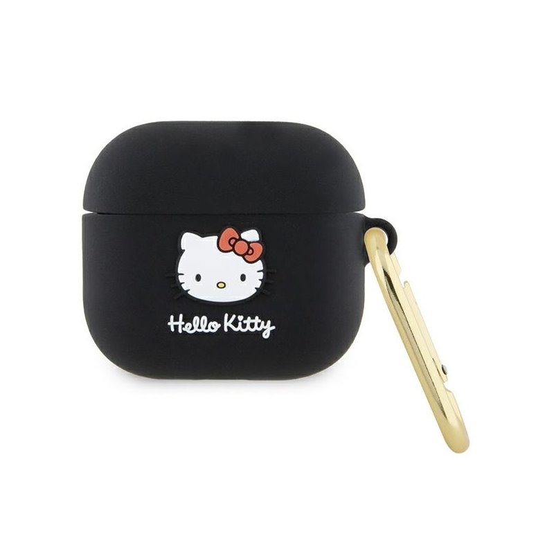 Hello Kitty AirPods 3 Cover Black Silicone 3D Kitty Head