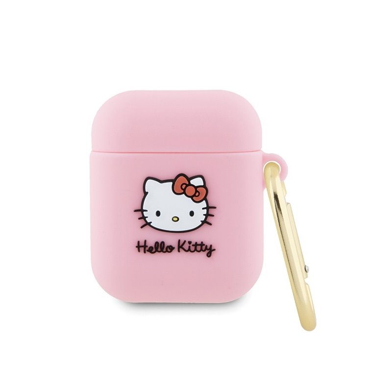Hello Kitty AirPods 1/2 Cover Pink Silicone 3D Kitty Head Hello Kitty AirPods 1/2 Cover Pink Silicone 3D Kitty Head
