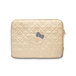 Hello Kitty Sleeve 14 gold Zip PU Quilted Bows
