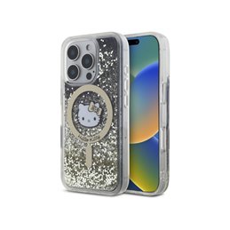Hello Kitty iPhone 16 Pro black gold hardcase Liquid Glitter Fever