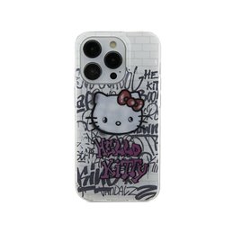 Hello Kitty iPhone 13/14/15 white hardcase IML Kitty On Bricks Graffiti