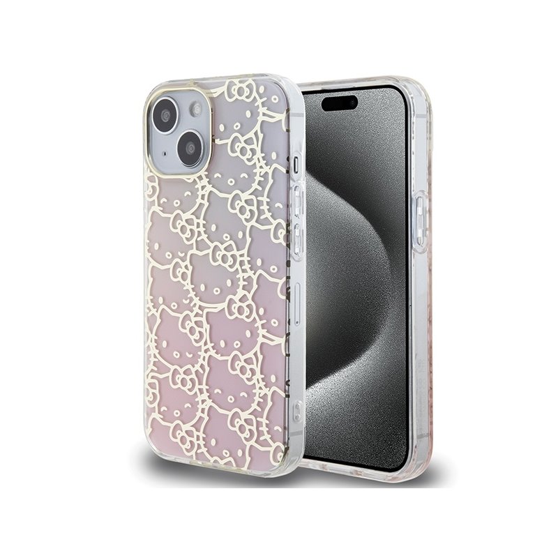 Hello Kitty iPhone 13/14/15 Pink Hardcase IML Gradient Electrop Crowded Kitty Hello Kitty iPhone 13/14/15 Pink Hardcase IML Gradient Electrop Crowded Kitty