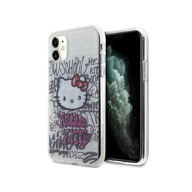 Hello Kitty iPhone 11/Xr white hardcase IML Kitty On Bricks Graffiti Hello Kitty iPhone 11/Xr white hardcase IML Kitty On Bricks Graffiti