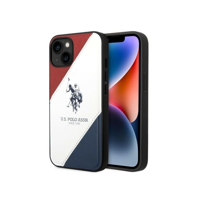 US Polo iPhone 13/14/15 white Tricolor Embossed
