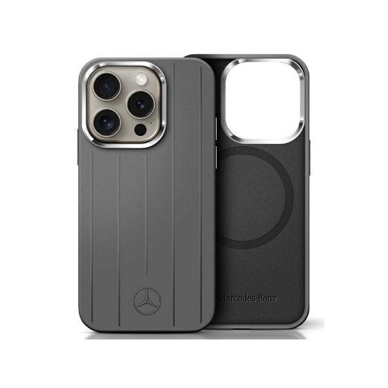 Mercedes iPhone 16 Pro Max grey hardcase Silicone Vertical Tonal Stripes Mercedes iPhone 16 Pro Max grey hardcase Silicone Vertical Tonal Stripes