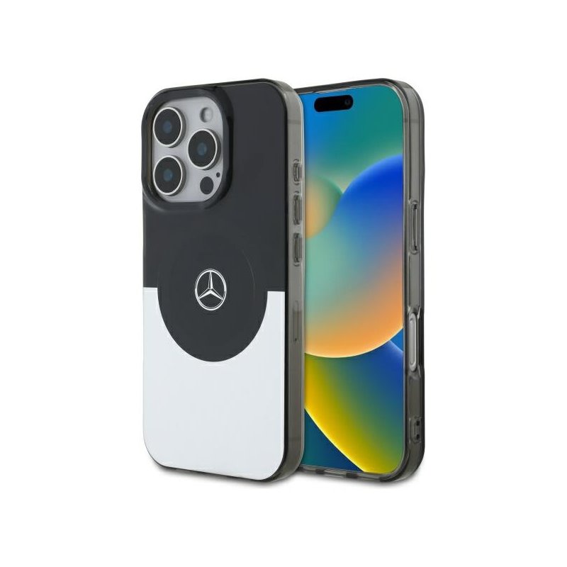 Mercedes iPhone 16 Pro black silver hardcase Double Layer BiColor MagSafe Mercedes iPhone 16 Pro black silver hardcase Double Layer BiColor MagSafe