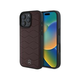 Mercedes iPhone 16 Pro Max red hardcase MB Waves Leather