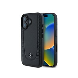 Mercedes iPhone 16 Plus black hardcase Leather Urban