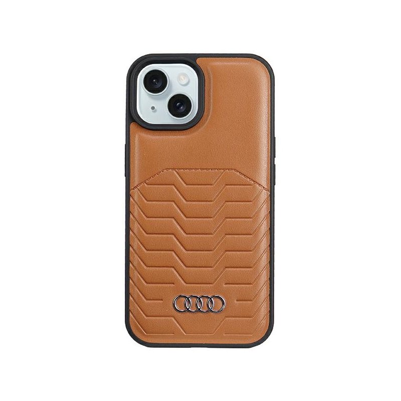 Audi Synthetic Leather MagSafe iPhone 13/14/15 brown hardcase Audi Synthetic Leather MagSafe iPhone 13/14/15 brown hardcase