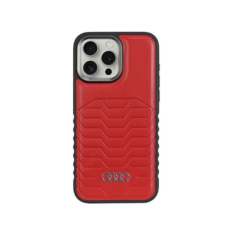Audi Synthetic Leather MagSafe iPhone 14 Pro Max red hardcase Audi Synthetic Leather MagSafe iPhone 14 Pro Max red hardcase