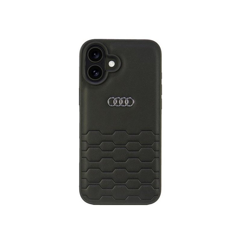Audi Synthetic Leather iPhone 16 Plus black hardcase