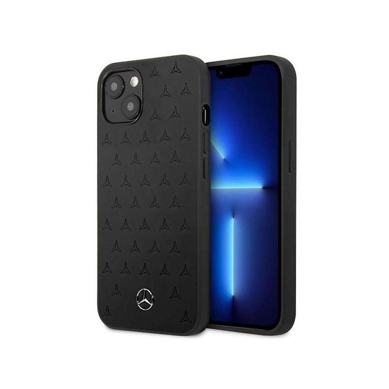 Mercedes iPhone 13 mini black hardcase Leather Stars Pattern Mercedes iPhone 13 mini black hardcase Leather Stars Pattern