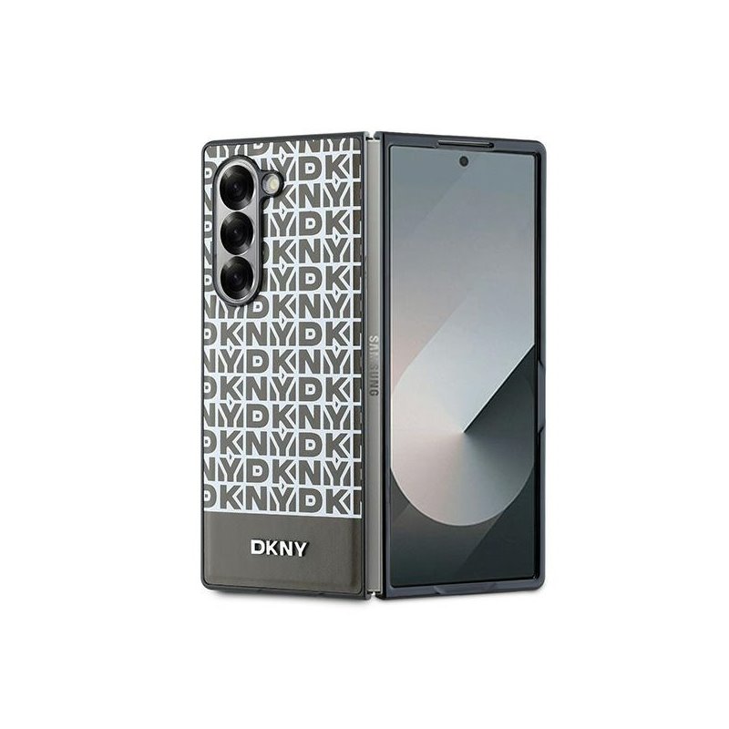 DKNY Samsung Galaxy Z Fold6 F956 brown Repeat Pattern Bottom Stripe DKNY Samsung Galaxy Z Fold6 F956 brown Repeat Pattern Bottom Stripe