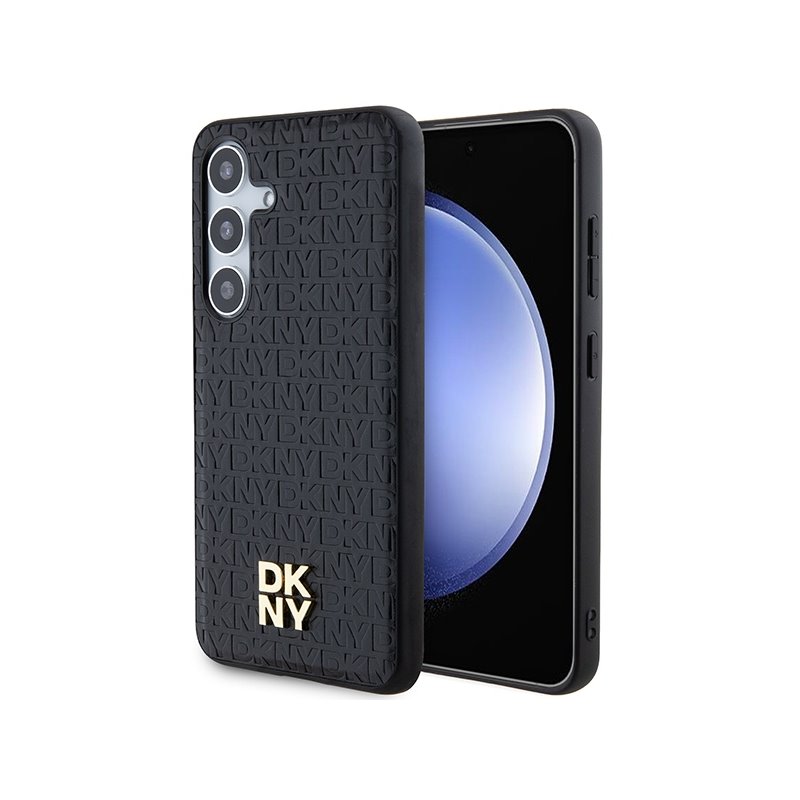 DKNY Samsung Galaxy S24+ black hardcase Leather Pattern Metal Logo MagSafe DKNY Samsung Galaxy S24+ black hardcase Leather Pattern Metal Logo MagSafe