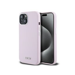 DKNY iPhone 13/14/15 pink hardcase Liquid Silicone Small Metal Logo MagSafe