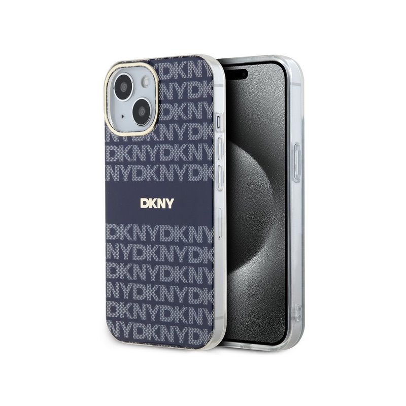 DKNY iPhone 13/14/15 blue hardcase IML Mono & Stripe MagSafe