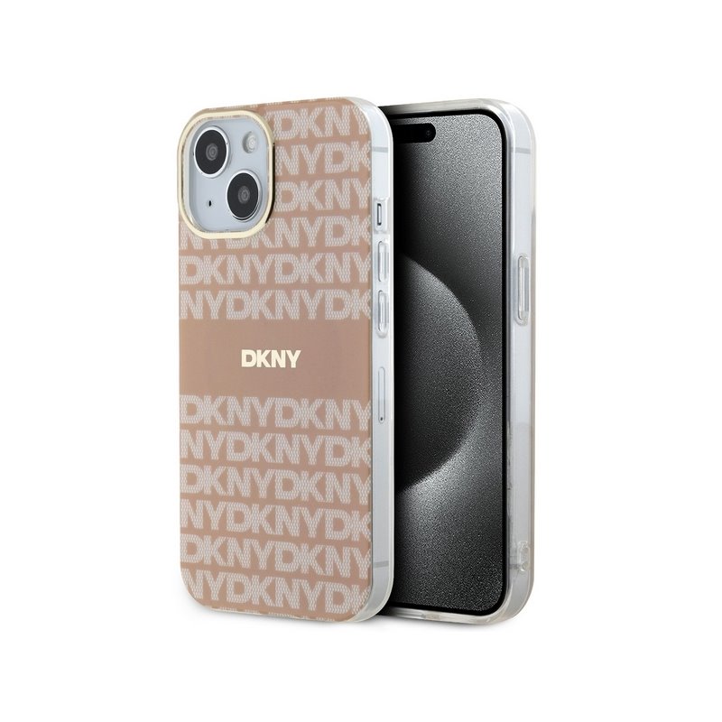 DKNY iPhone 14 Plus/15 Plus pink hardcase IML Mono & Stripe MagSafe DKNY iPhone 14 Plus/15 Plus pink hardcase IML Mono & Stripe MagSafe