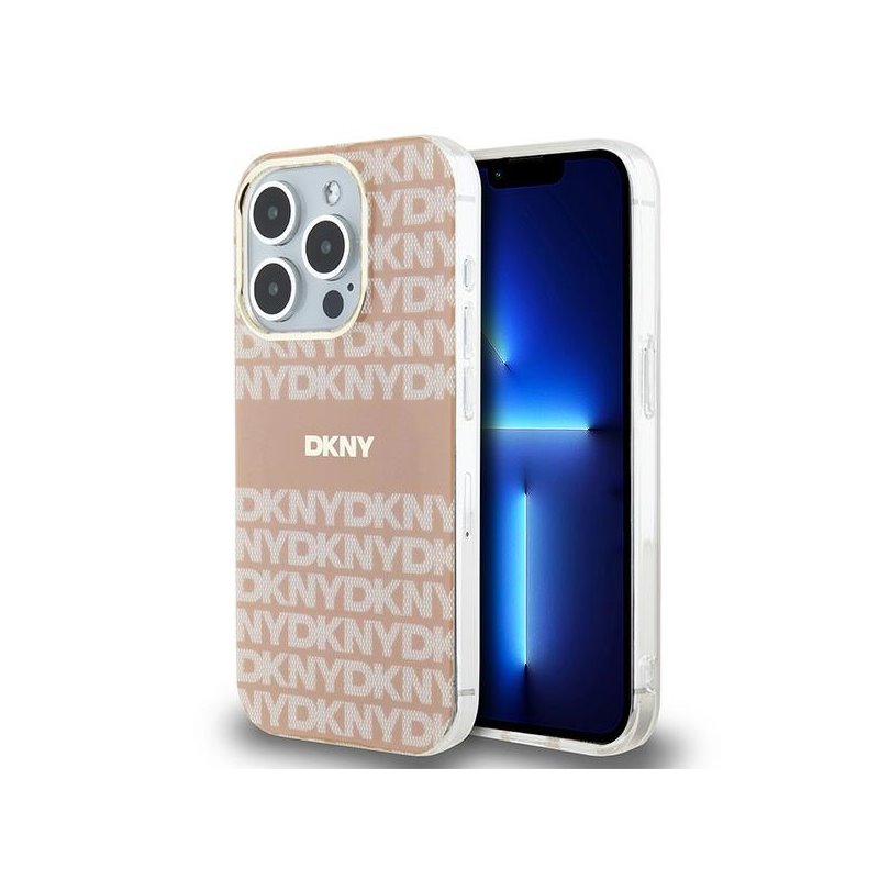 DKNY iPhone 15 Pro pink hardcase IML Mono & Stripe MagSafe DKNY iPhone 15 Pro pink hardcase IML Mono & Stripe MagSafe