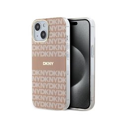 DKNY iPhone 13/14/15 pink hardcase IML Mono & Stripe MagSafe