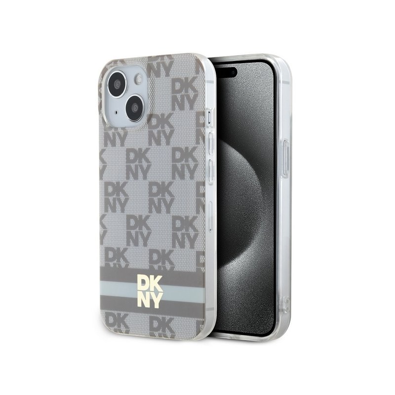DKNY iPhone 13/14/15 beige hardcase IML Checkered Mono Pattern & Printed DKNY iPhone 13/14/15 beige hardcase IML Checkered Mono Pattern & Printed