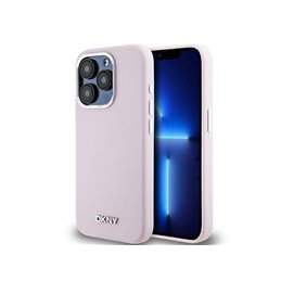 DKNY iPhone 14 Pro pink hardcase Liquid Silicone Small Metal Logo MagSafe