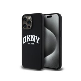 DKNY iPhone 13 Pro Max black hardcase Liquid Silicone White Printed Logo M.