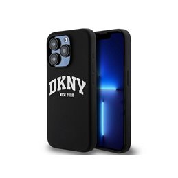 DKNY iPhone 13/13 Pro black hardcase Liquid Silicone White Printed Logo Mag