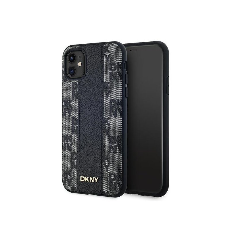 DKNY iPhone 11/Xr black hardcase Leather Checkered Mono Pattern MagSafe DKNY iPhone 11/Xr black hardcase Leather Checkered Mono Pattern MagSafe