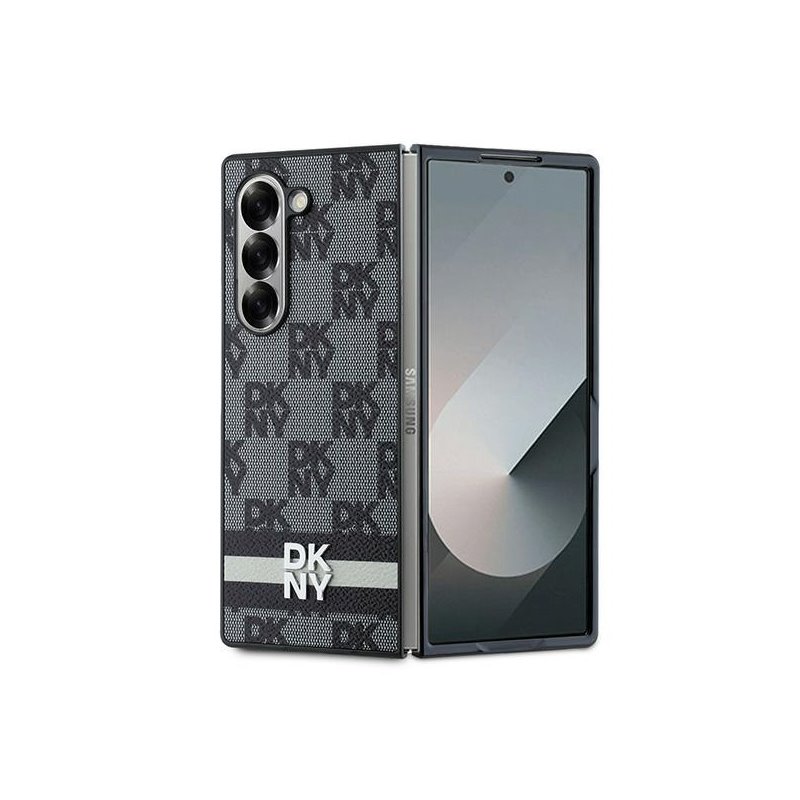 DKNY Samsung Galaxy Fold6 F956 black Chequered Pattern Printed Stripes DKNY Samsung Galaxy Fold6 F956 black Chequered Pattern Printed Stripes