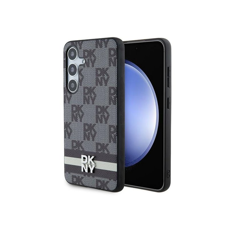 DKNY Samsung Galaxy S24 black Leather Checkered Mono Pattern & Printed Str. DKNY Samsung Galaxy S24 black Leather Checkered Mono Pattern & Printed Str.