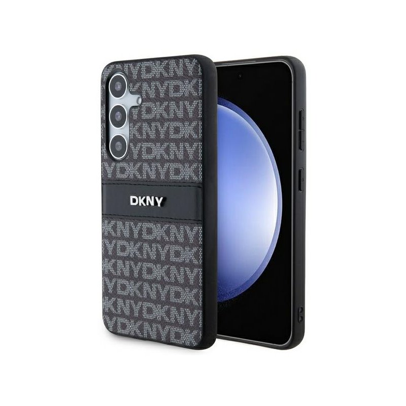 DKNY Samsung Galaxy S24+ black hardcase Leather Mono Stripe & Metal Logo DKNY Samsung Galaxy S24+ black hardcase Leather Mono Stripe & Metal Logo
