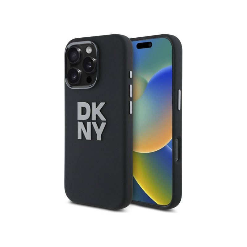 DKNY iPhone 16 Pro Max black hardcase Liquid Silicone Metal Logo DKNY iPhone 16 Pro Max black hardcase Liquid Silicone Metal Logo