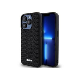 DKNY iPhone 15 Pro Max black hardcase 3D Rubber Repeat Pattern