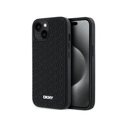 DKNY iPhone 13/14/15 black hardcase 3D Rubber Repeat Pattern