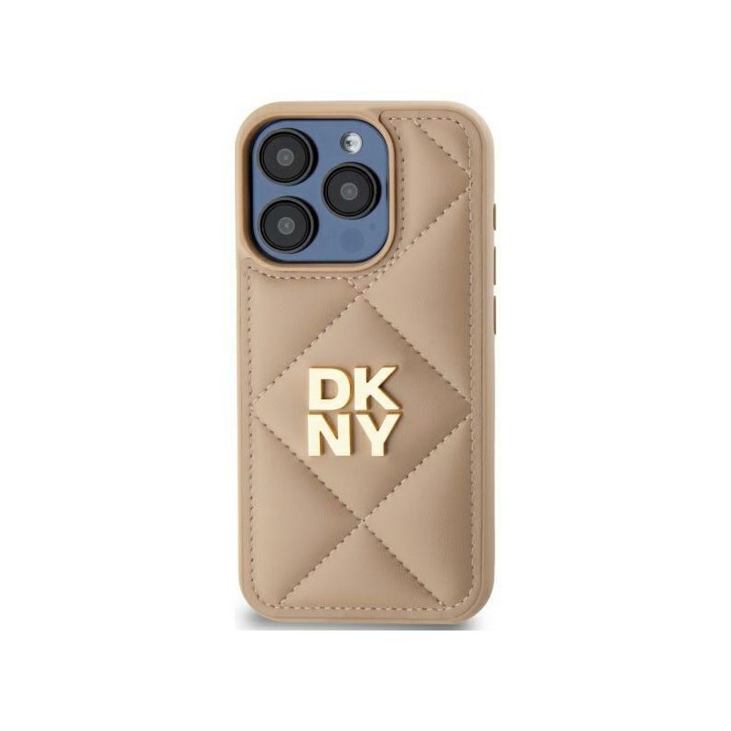 DKNY iPhone 14 Pro Max beige Quilted Stack Logo