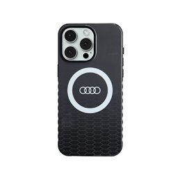 Audi iPhone 15 Pro Max black hardcase IML Big Logo MagSafe Case