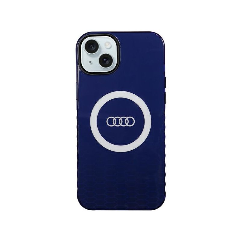 Audi iPhone 14 Plus/15 Plus navy blue hardcase IML Big Logo MagSafe Case Audi iPhone 14 Plus/15 Plus navy blue hardcase IML Big Logo MagSafe Case