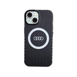 Audi iPhone 13/14/15 black hardcase IML Big Logo MagSafe Case