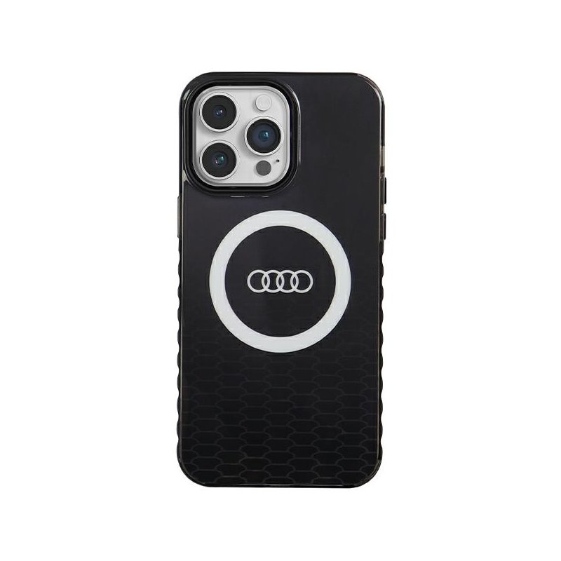 Audi iPhone 14 Pro Max black hardcase IML Big Logo MagSafe Case