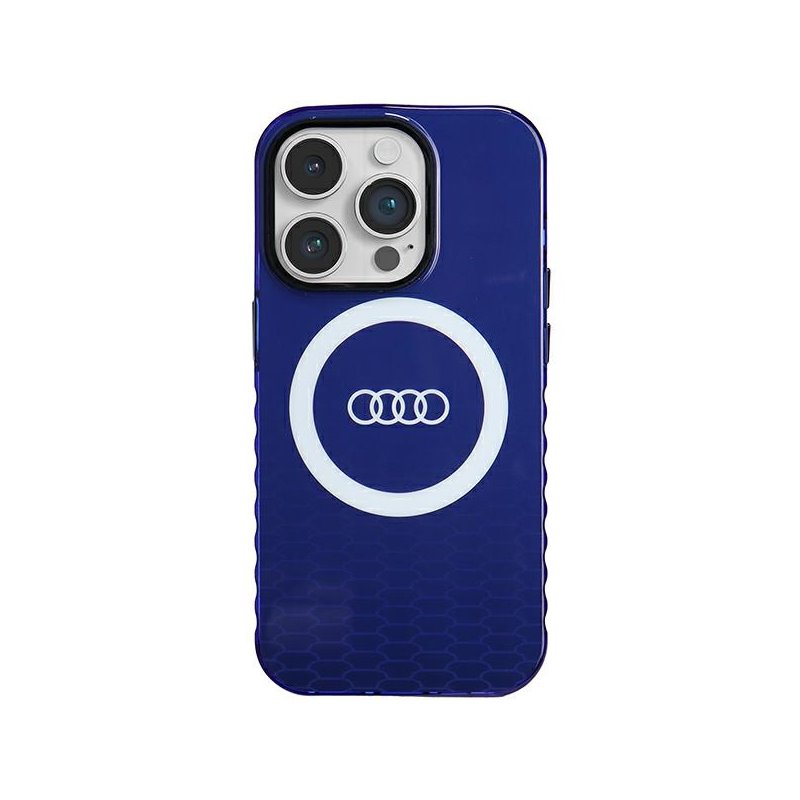 Audi iPhone 14 Pro navy blue hardcase IML Big Logo MagSafe Case