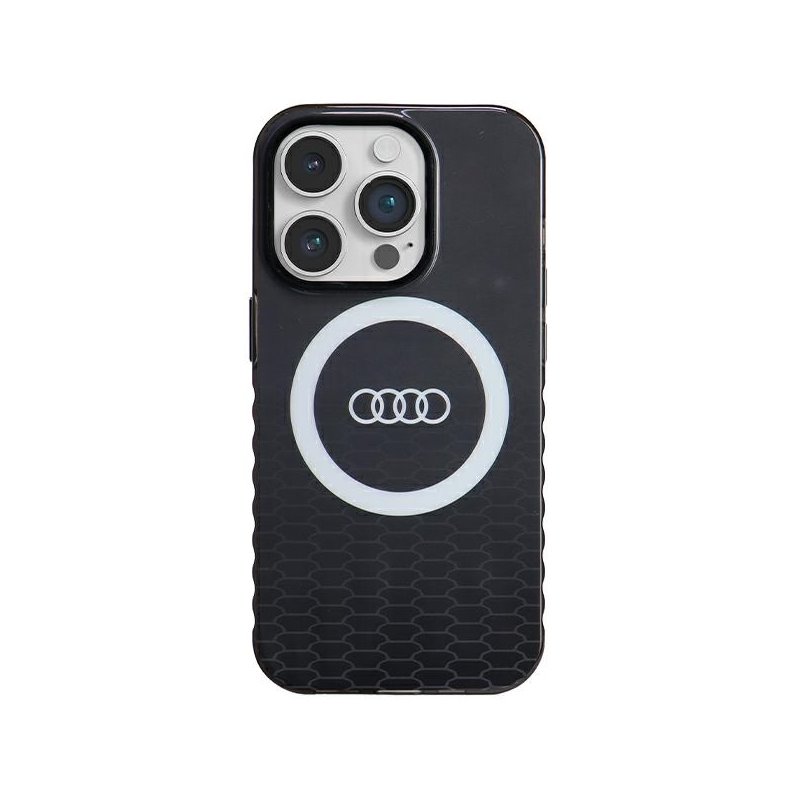 Audi iPhone 14 Pro black hardcase IML Big Logo MagSafe Case