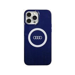 Audi iPhone 13 Pro Max navy blue hardcase IML Big Logo MagSafe Case