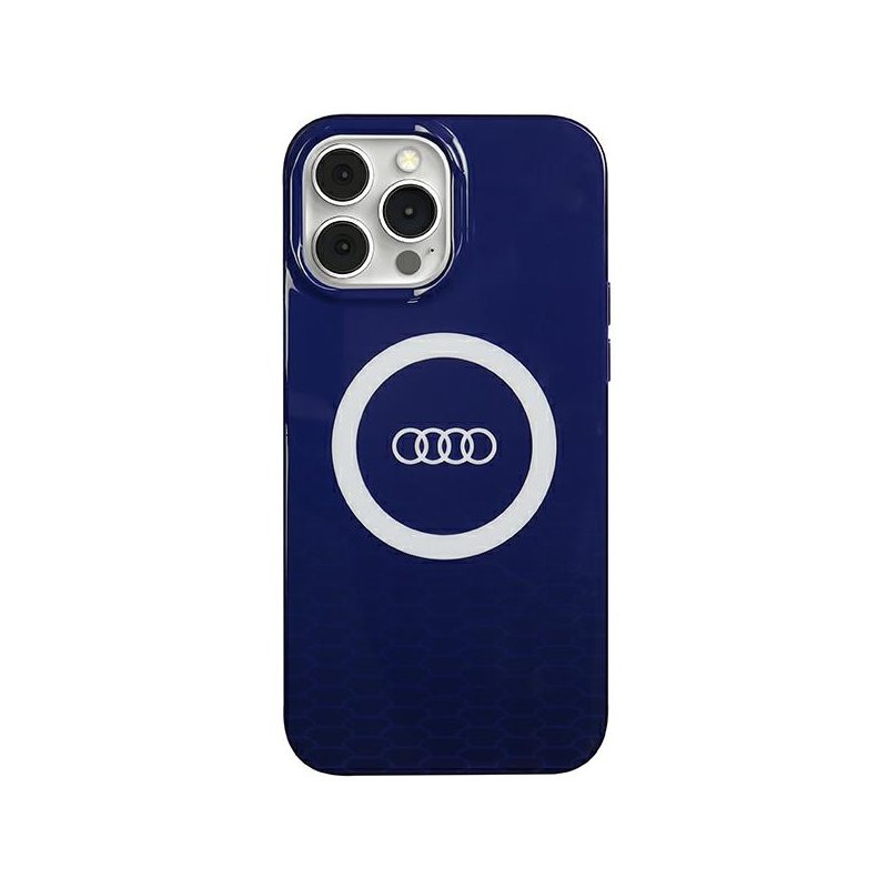 Audi iPhone 13 Pro Max navy blue hardcase IML Big Logo MagSafe Case