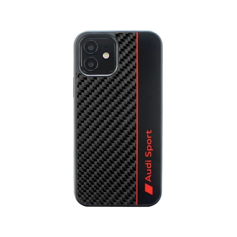 Audi iPhone 12/12 Pro black hardcase Carbon Fiber Stripe Audi iPhone 12/12 Pro black hardcase Carbon Fiber Stripe
