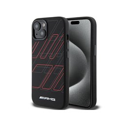 AMG iPhone 14 Plus/15 Plus black hardcase Silicone Large Rhombuses Pattern