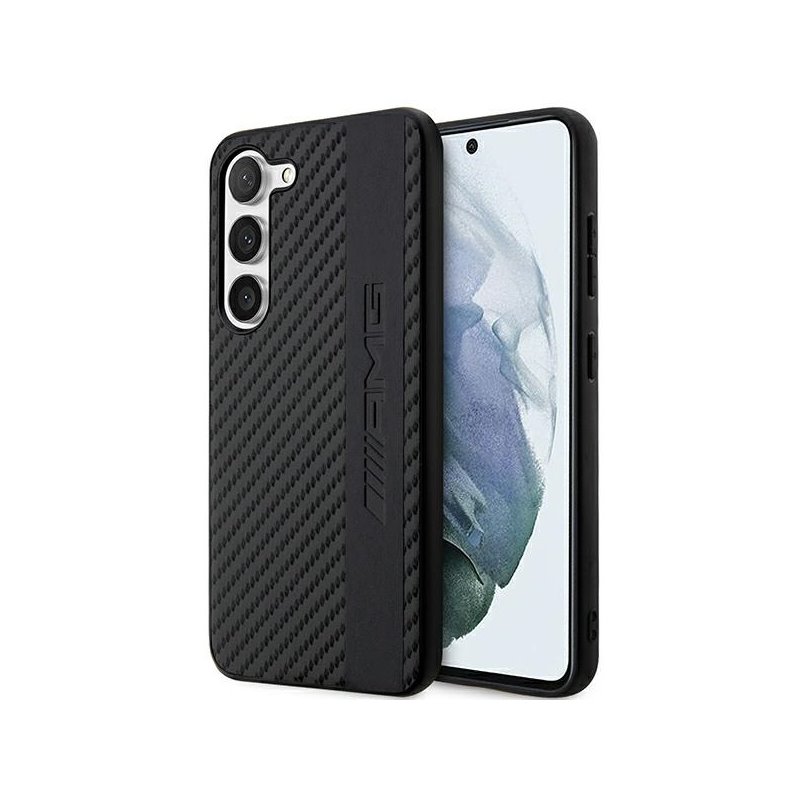 AMG Samsung Galaxy S23+ black hardcase with Carbon Stripe & Embossed design