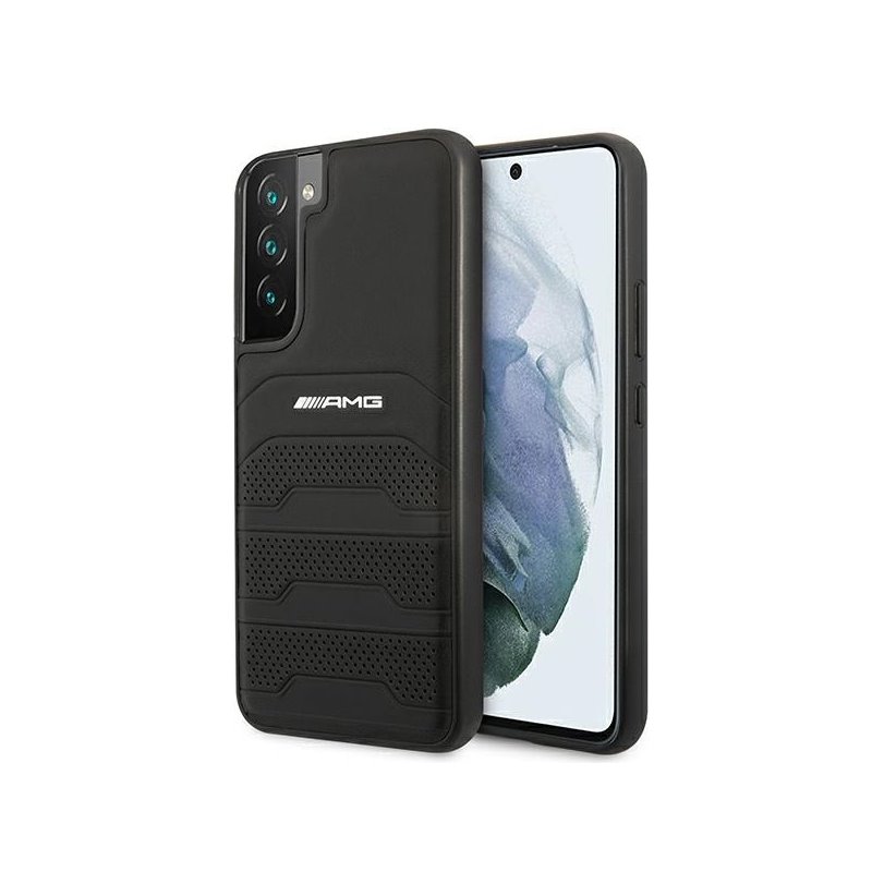 AMG Samsung Galaxy S22+ S906 black hardcase Leather Debossed Lines AMG Samsung Galaxy S22+ S906 black hardcase Leather Debossed Lines