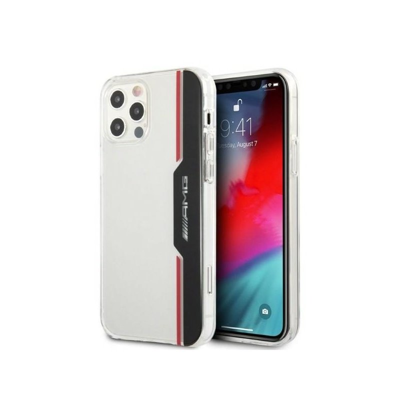 AMG iPhone 12/12 Pro transparent hardcase with Electroplate Vertical design AMG iPhone 12/12 Pro transparent hardcase with Electroplate Vertical design